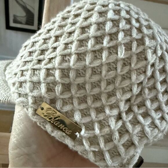 Reale Knit Embroidered Baseball Hat in Creamy Tan NWOT main image 11